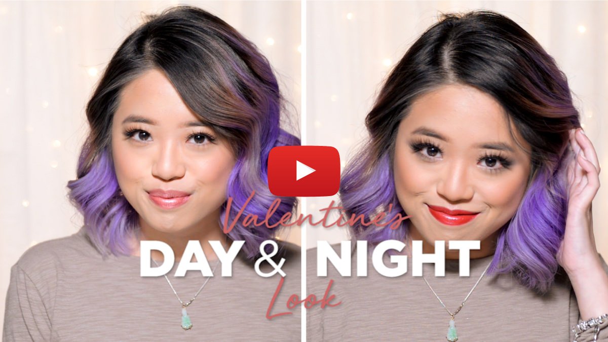 Day and Night Makeup for Valentine's Day